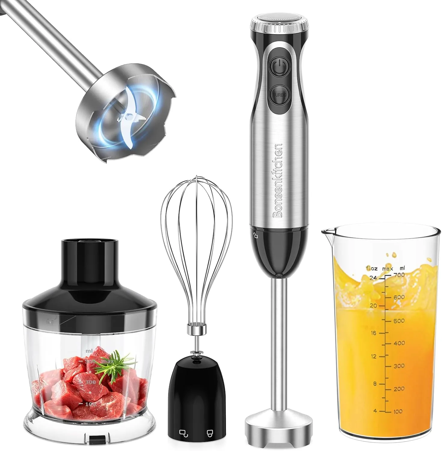 Bonsenkitchen Batidora 4 en 1 1000W